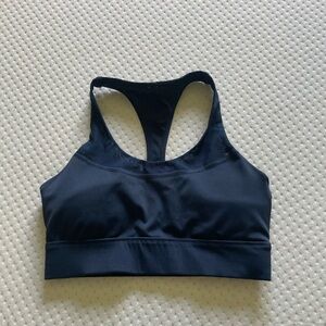 Virus Navy Blue Sports Bra with Racerback Design